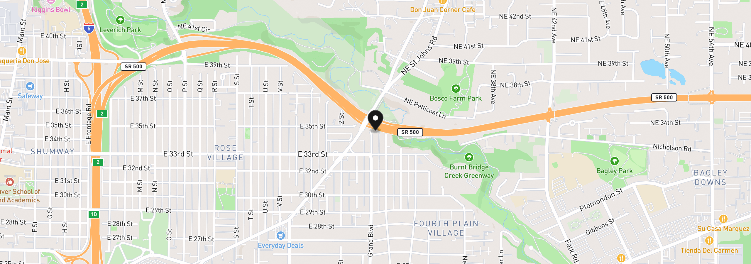 Map showing the location of 3407 Grand Blvd, Vancouver, Wa 98661