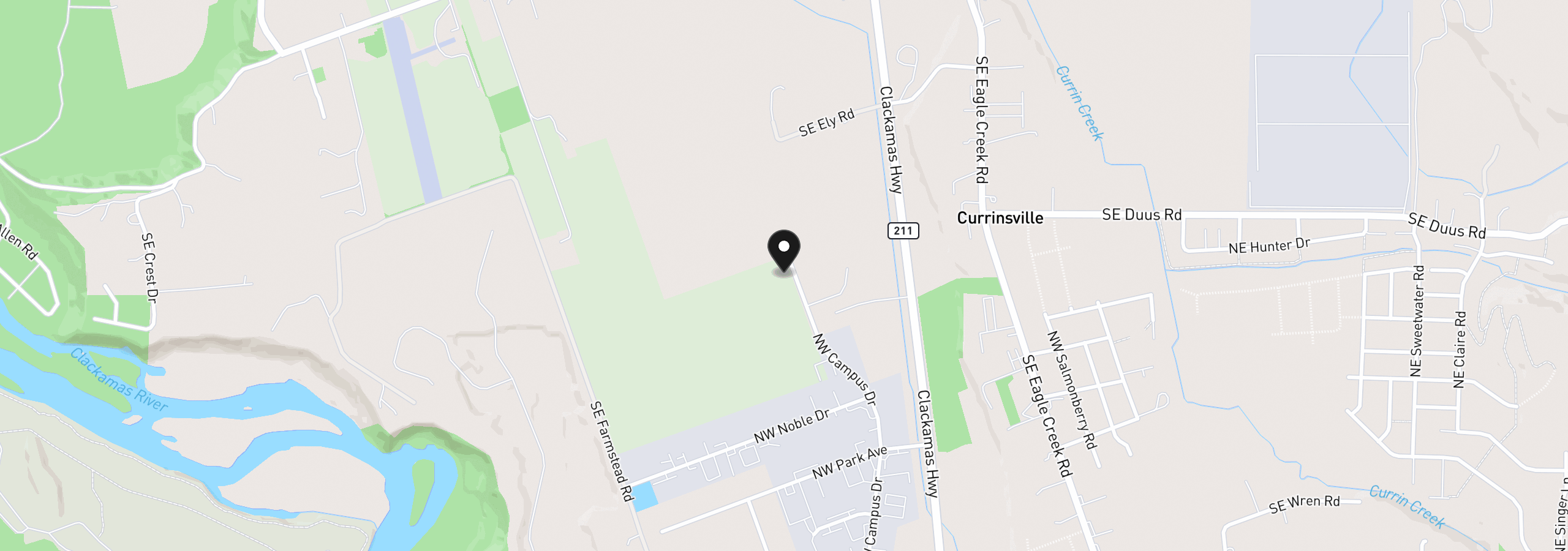 Map showing the location of 3155 NW Campus Dr, Estacada, OR 97023