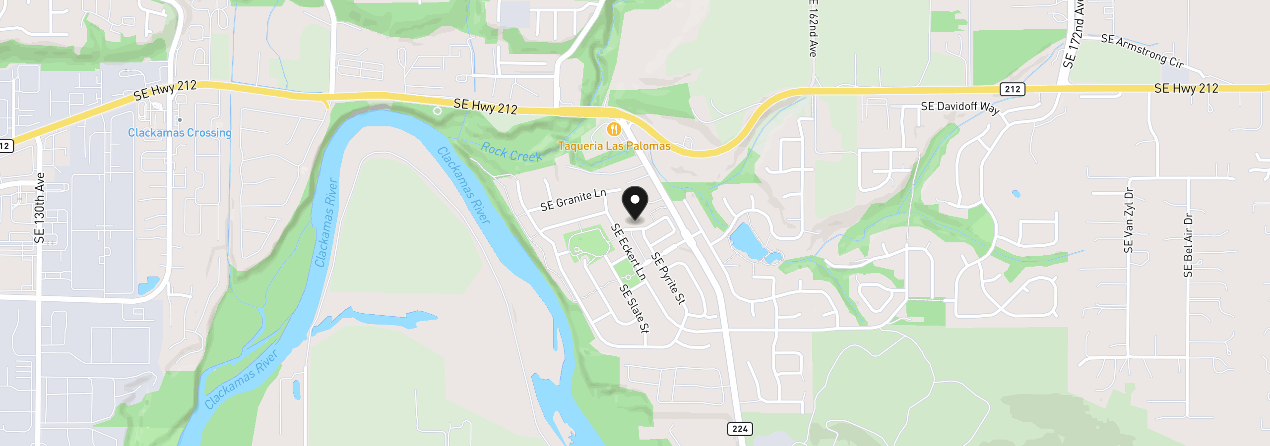 Map showing the location of 15429 SE Cobalt Loop, Damascus, OR 97089