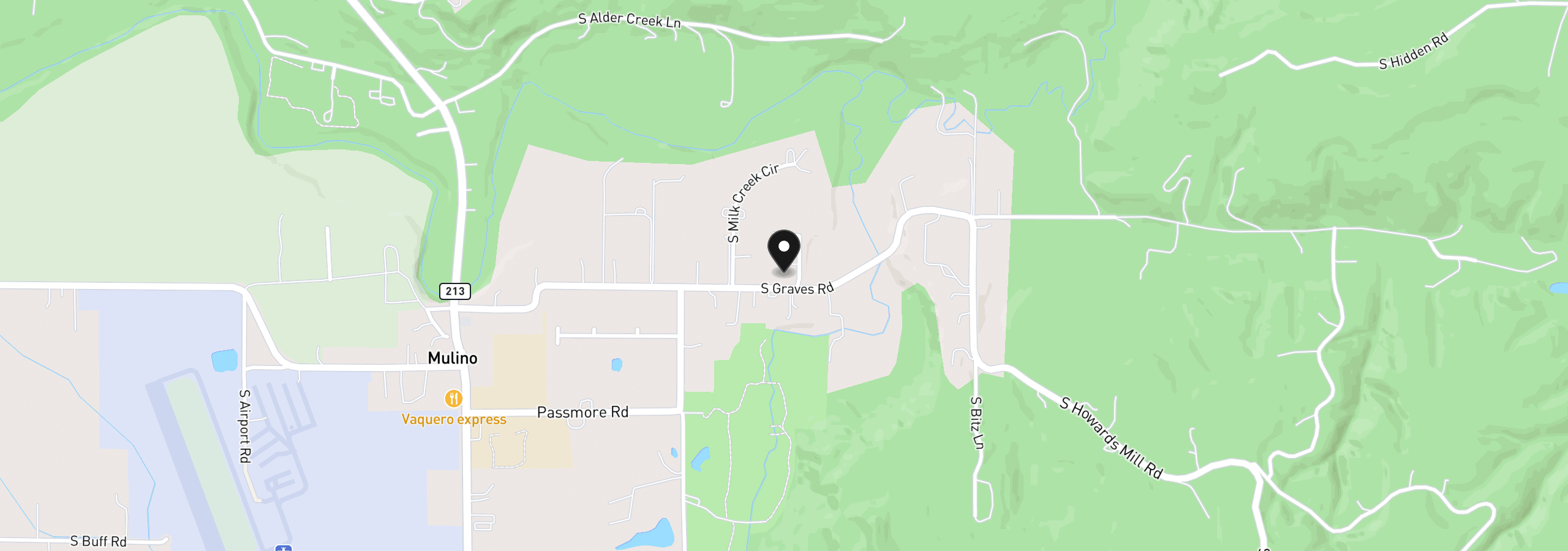 Map showing the location of 26494 S Brandt Rd, Mulino, OR 97042