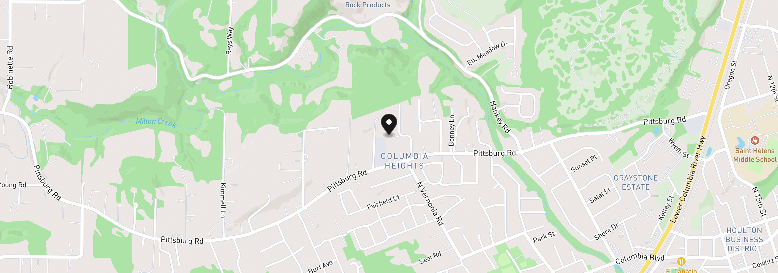 Map showing the location of 59887 Westhill Rd, St. Helens, OR 97051