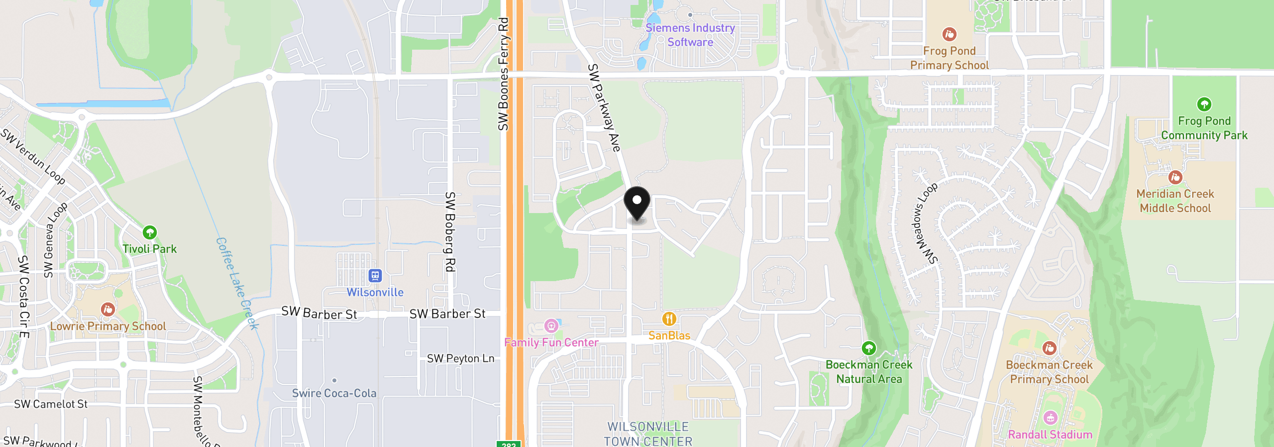 Map showing the location of 28615 SW Ash Meadows Blvd 10, Wilsonville, OR 97070