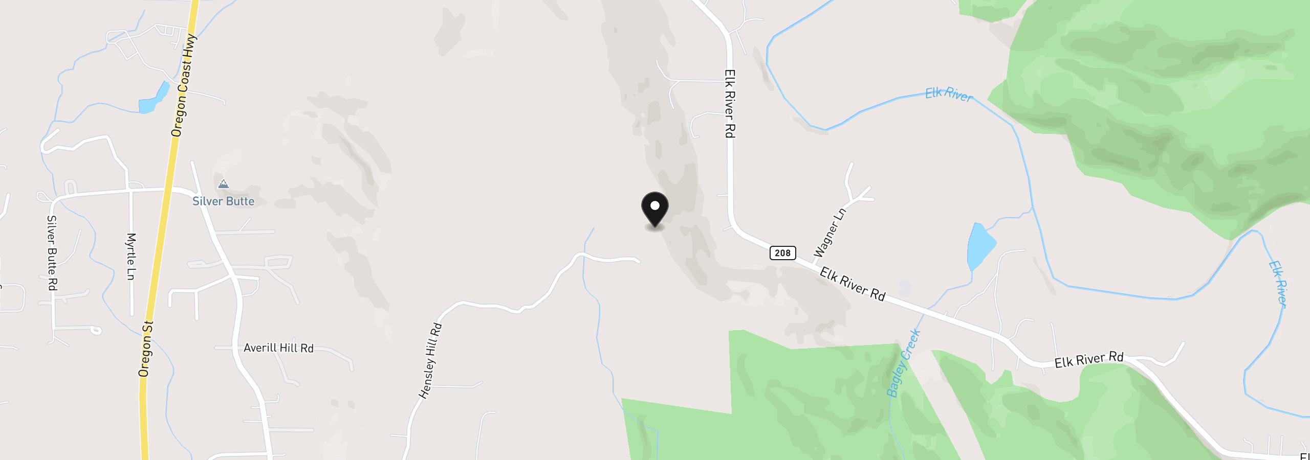 Map showing the location of Hensley Hill Rd, Port Orford, OR 97465