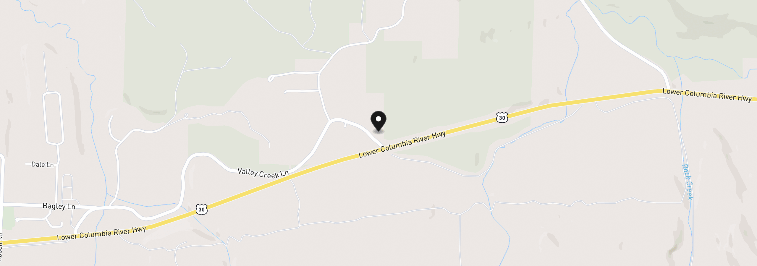 Map showing the location of 43131 Valley Creek Ln, Astoria, OR 97103