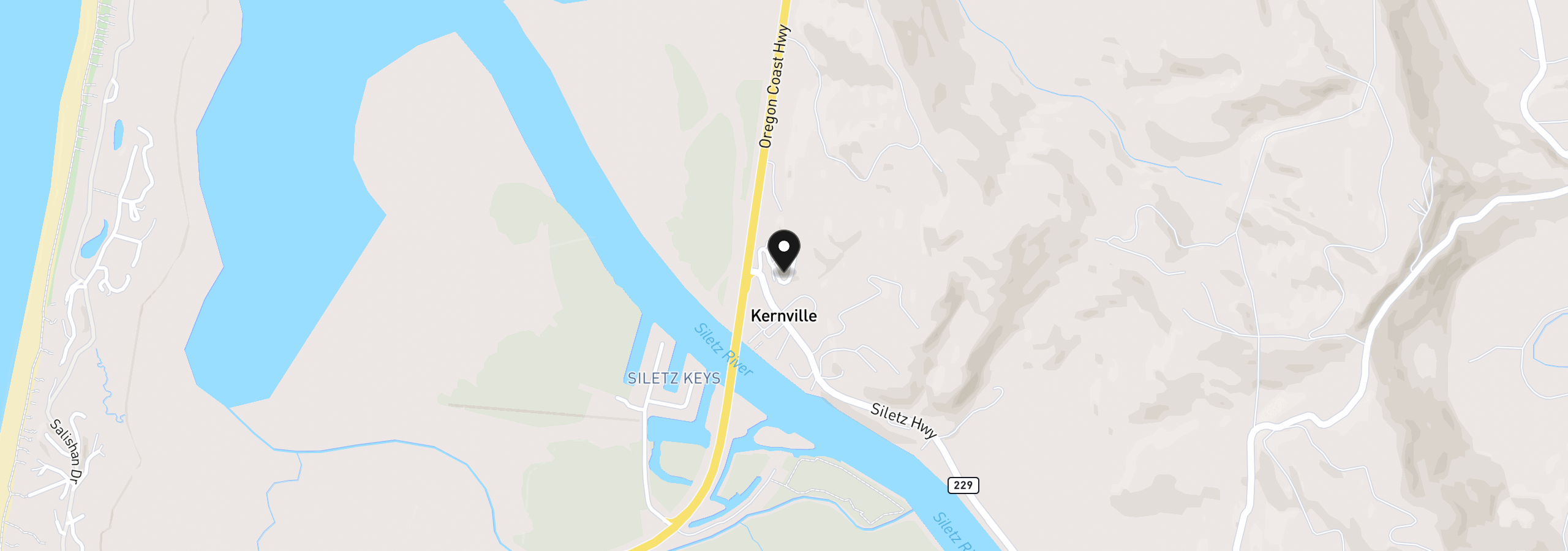 Map showing the location of 143 S Wells Dr, Lincoln City, OR 97367