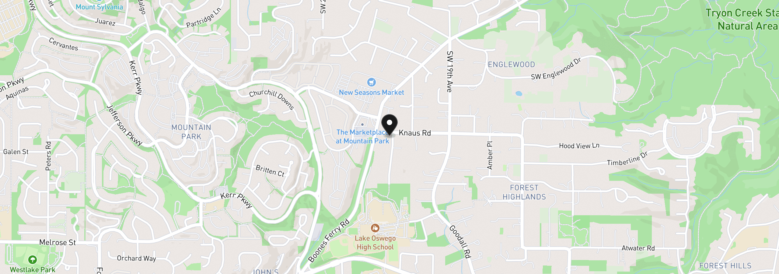 Map showing the location of 13041 Thoma Rd, Lake Oswego, OR 97034