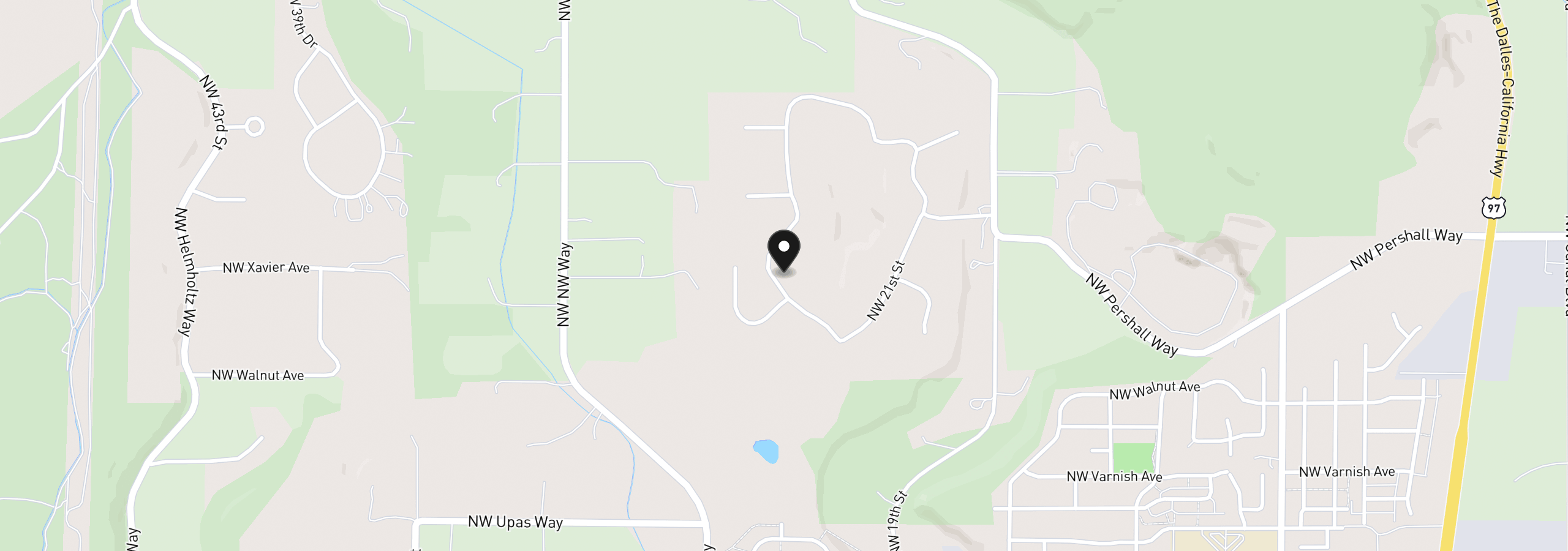 Map showing the location of 3890 NW 25th St, Redmond, OR 97756