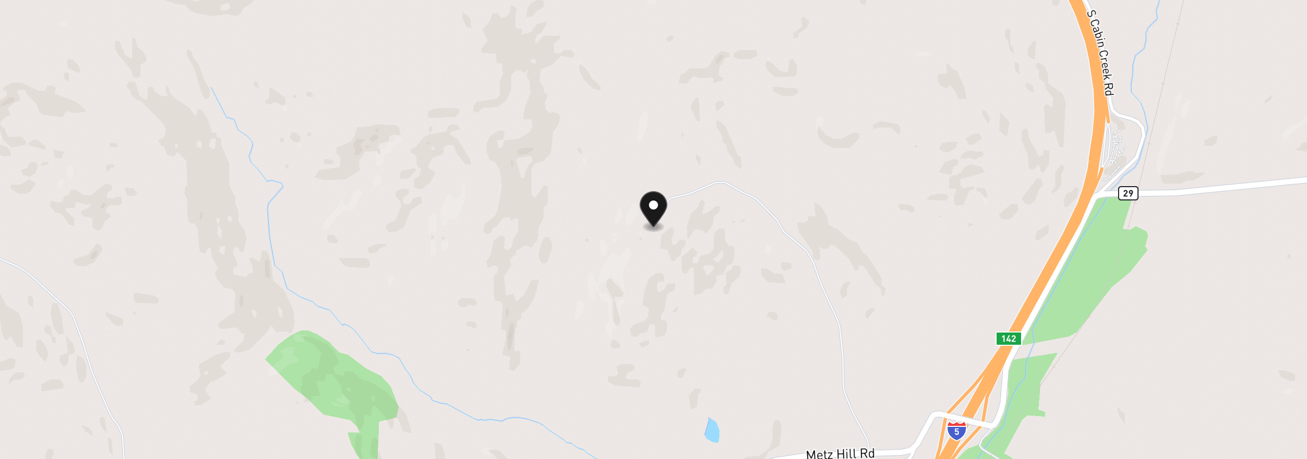 Map showing the location of 331 Metz Hill Rd, Oakland, OR 97462