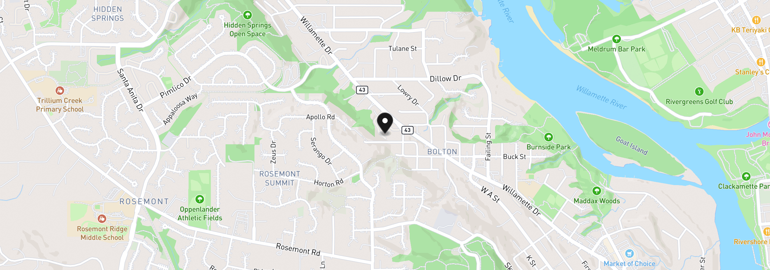 Map showing the location of 6331 White Tail Dr 64, West Linn, OR 97068