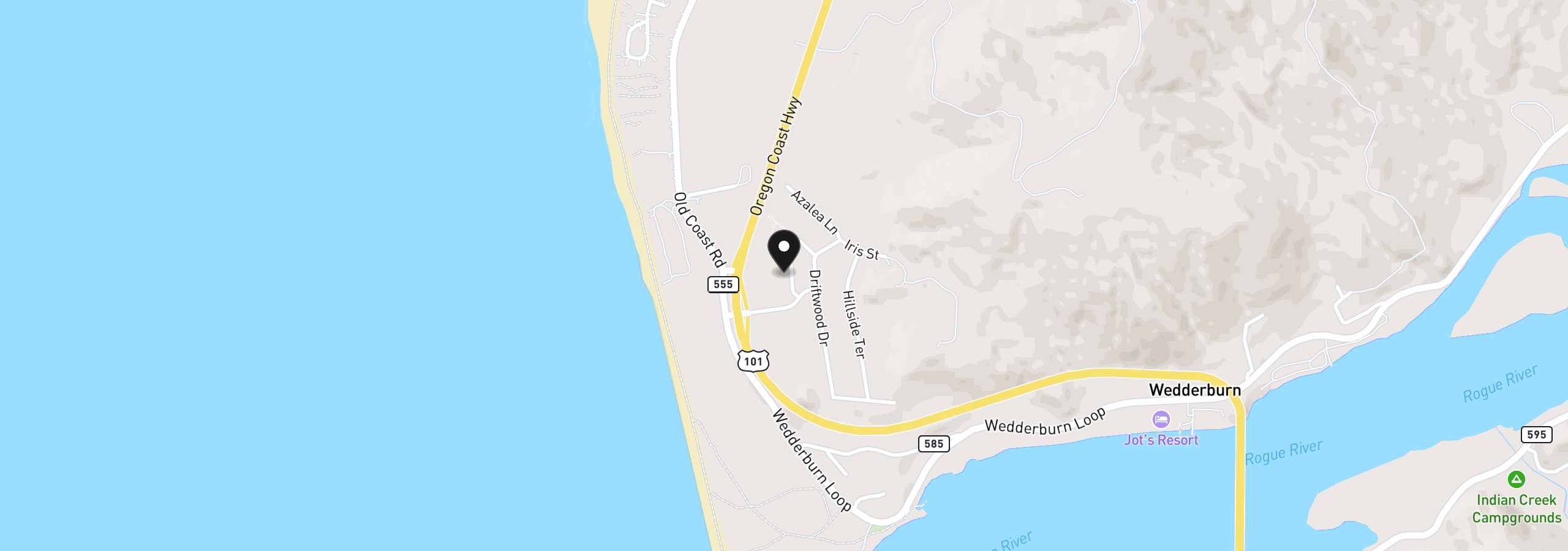 Map showing the location of 30408 Sawyer Way, Gold Beach, OR 97444