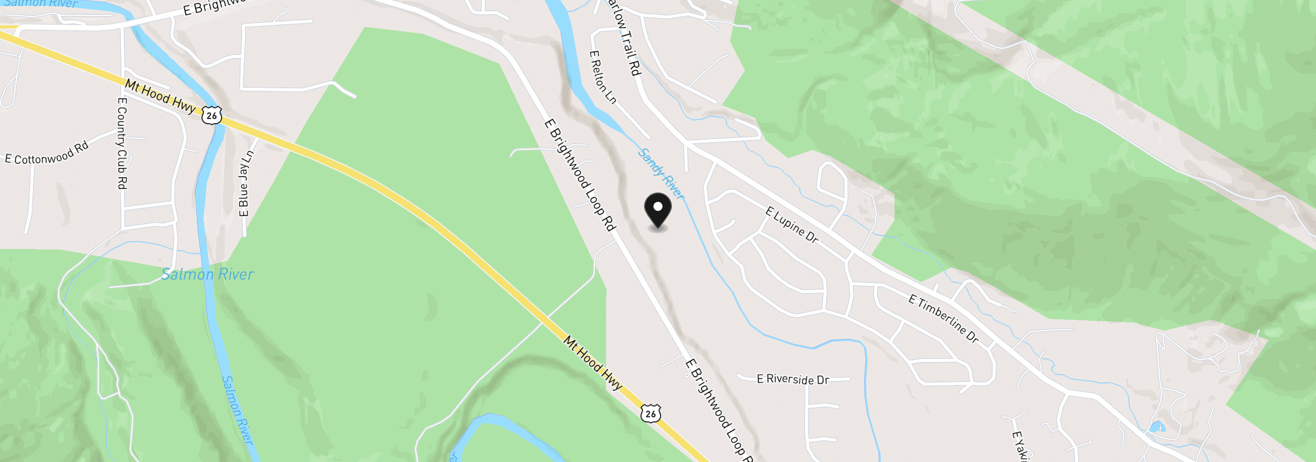 Map showing the location of 64281 E Brightwood Loop Rd, Brightwood, OR 97011