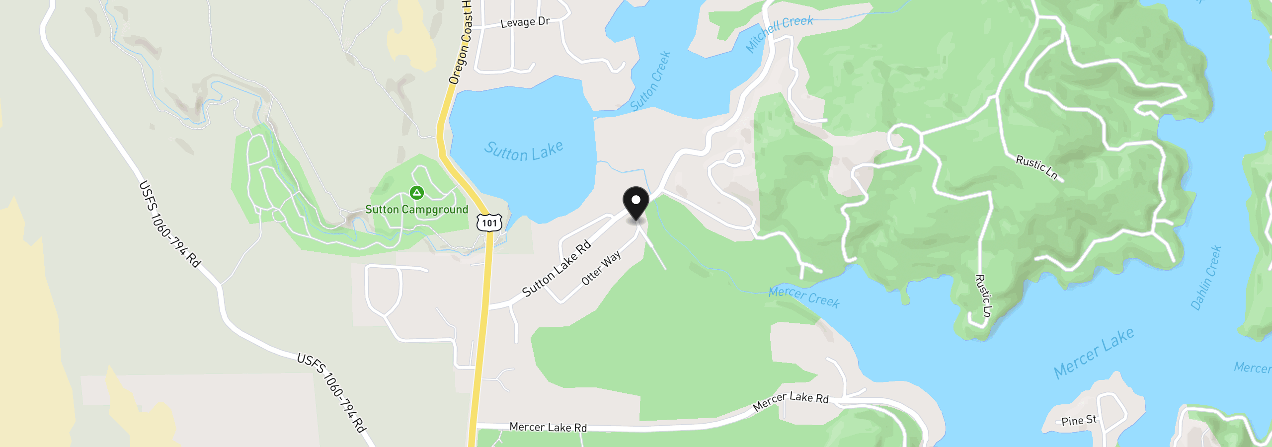 Map showing the location of Tl312 Sea Lion Drive, Florence, OR 97439