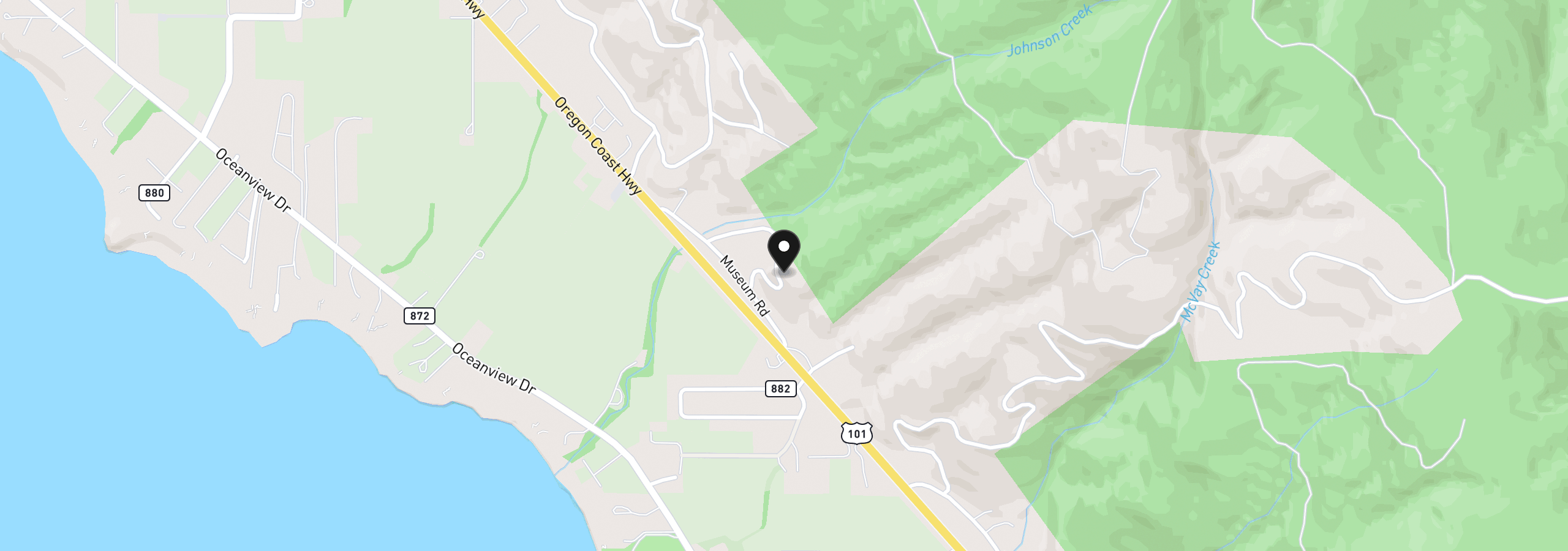 Map showing the location of 15425 Museum, Brookings, OR 97415