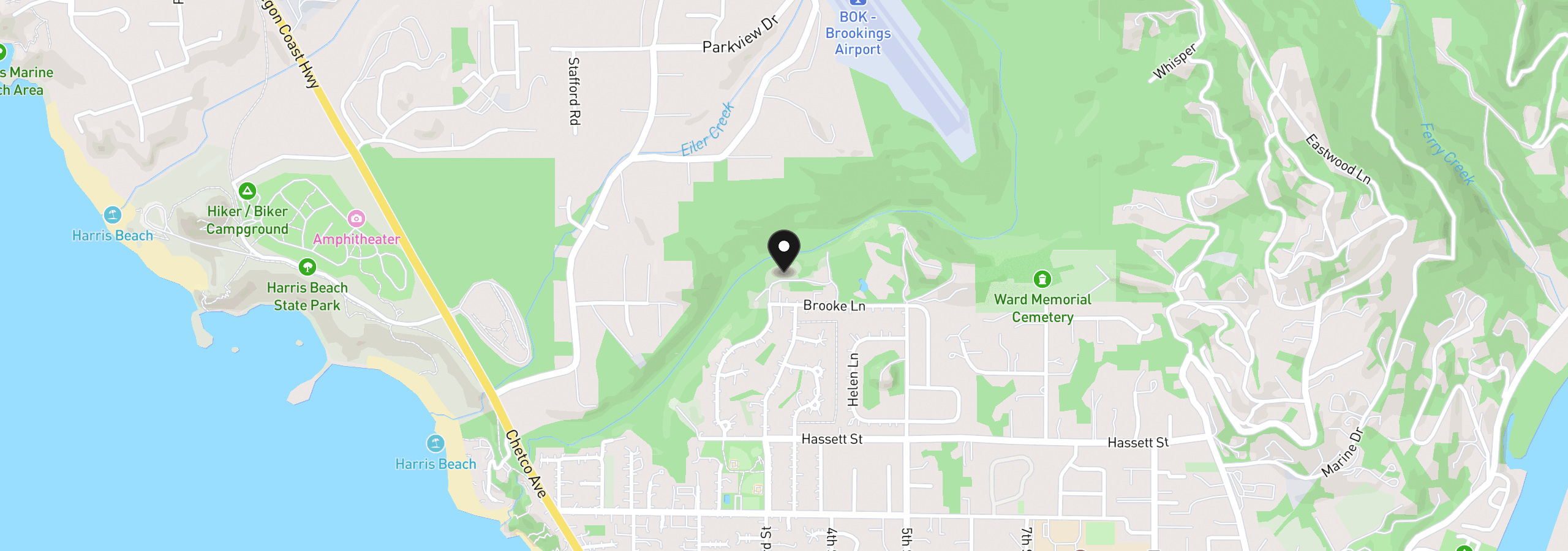 Map showing the location of Brooke Ln 4, Brookings, OR 97415