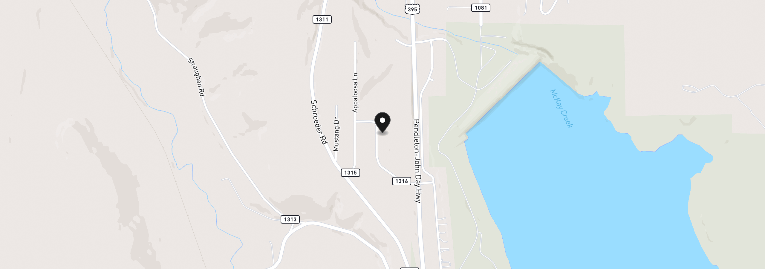 Map showing the location of 71049 Arabian Dr, Pendleton, OR 97801