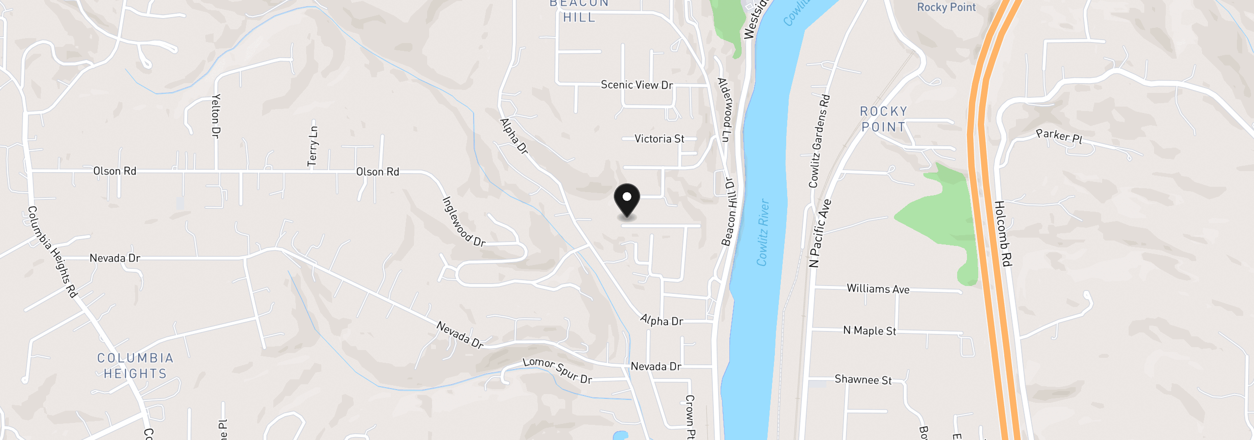 Map showing the location of 147 Mountain View Dr, Longview, Wa 98632