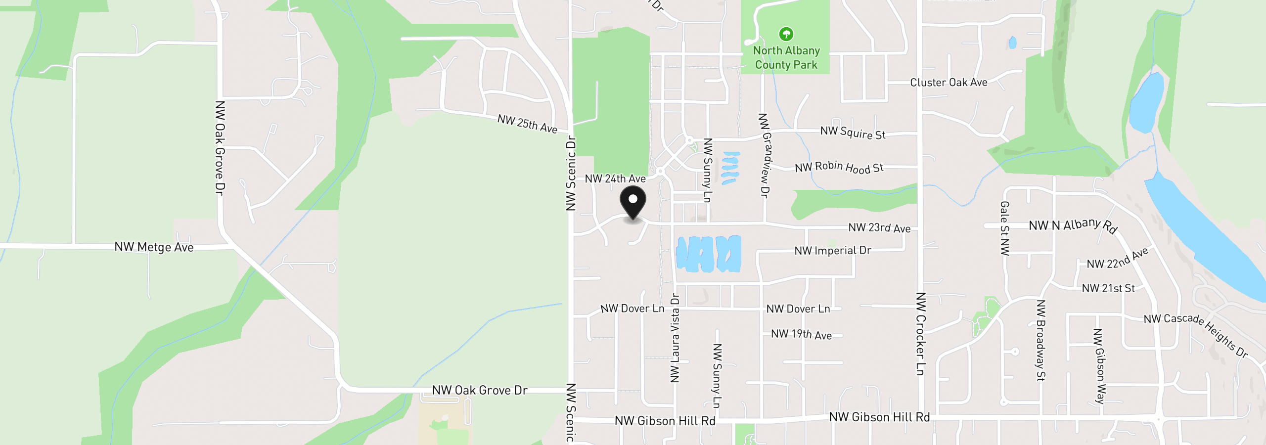 Map showing the location of 3238 NW 23rd Ave, Albany, OR 97321