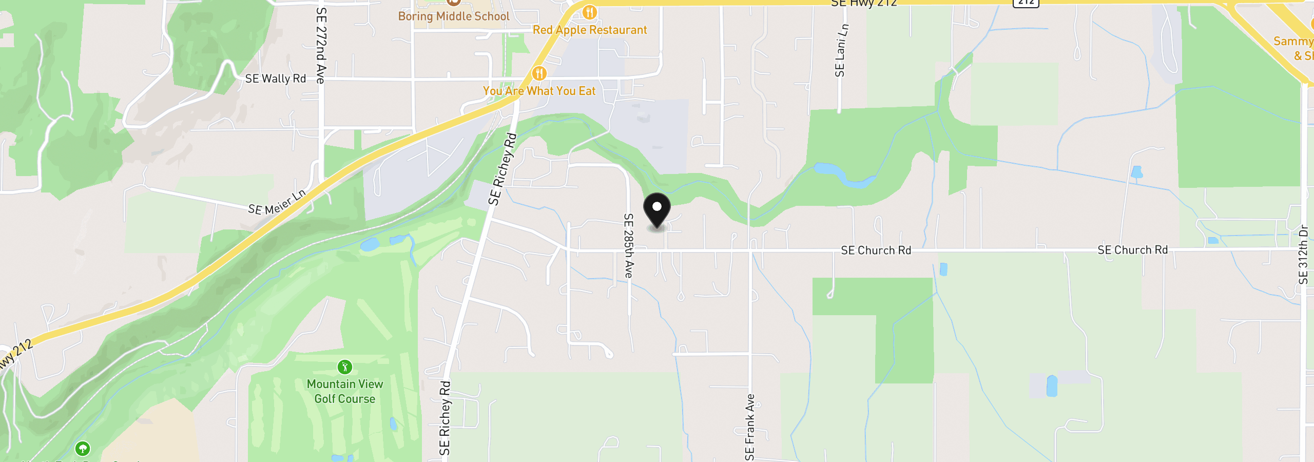 Map showing the location of 13461 SE 286th Ln, Boring, OR 97009