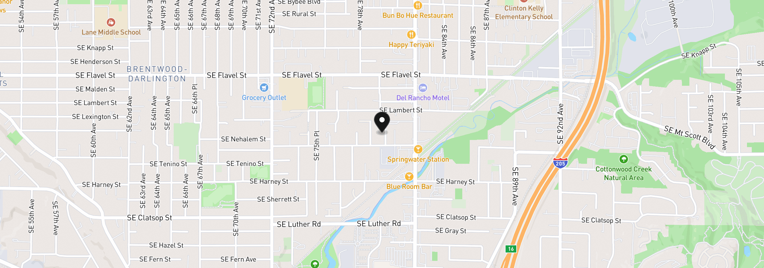 Map showing the location of 8003 SE Crystal Springs Blvd, Portland, OR 97206