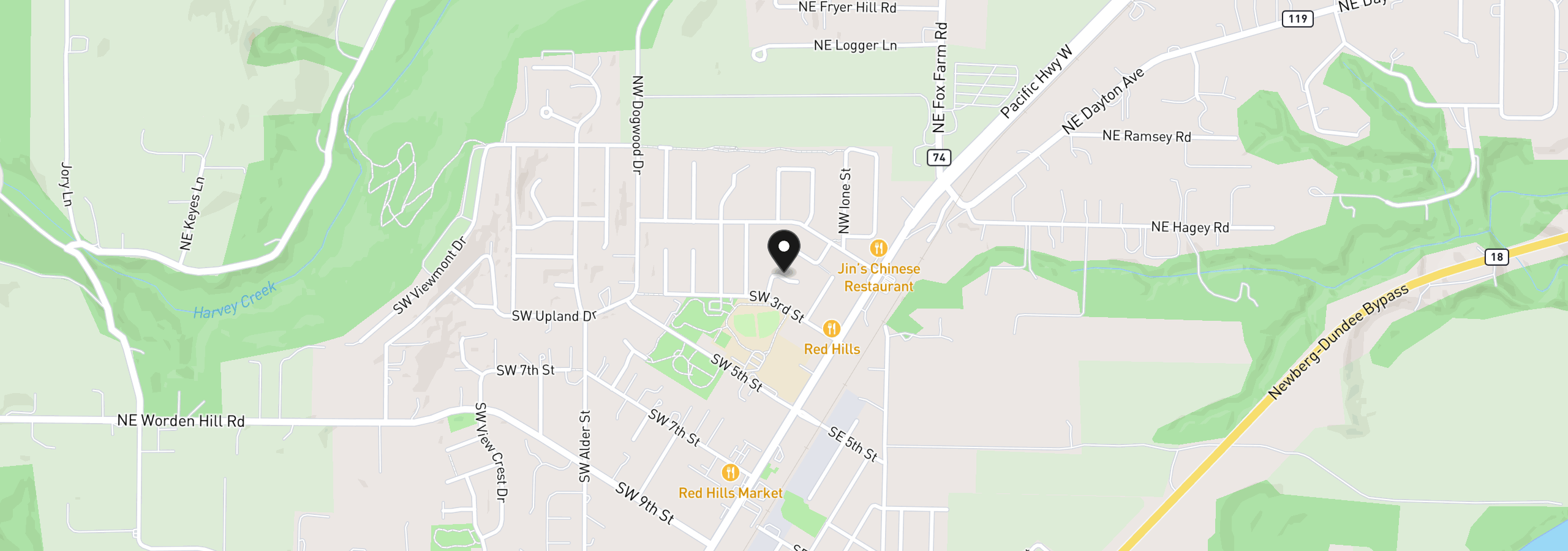 Map showing the location of 372 SW George Ct, Dundee, OR 97115