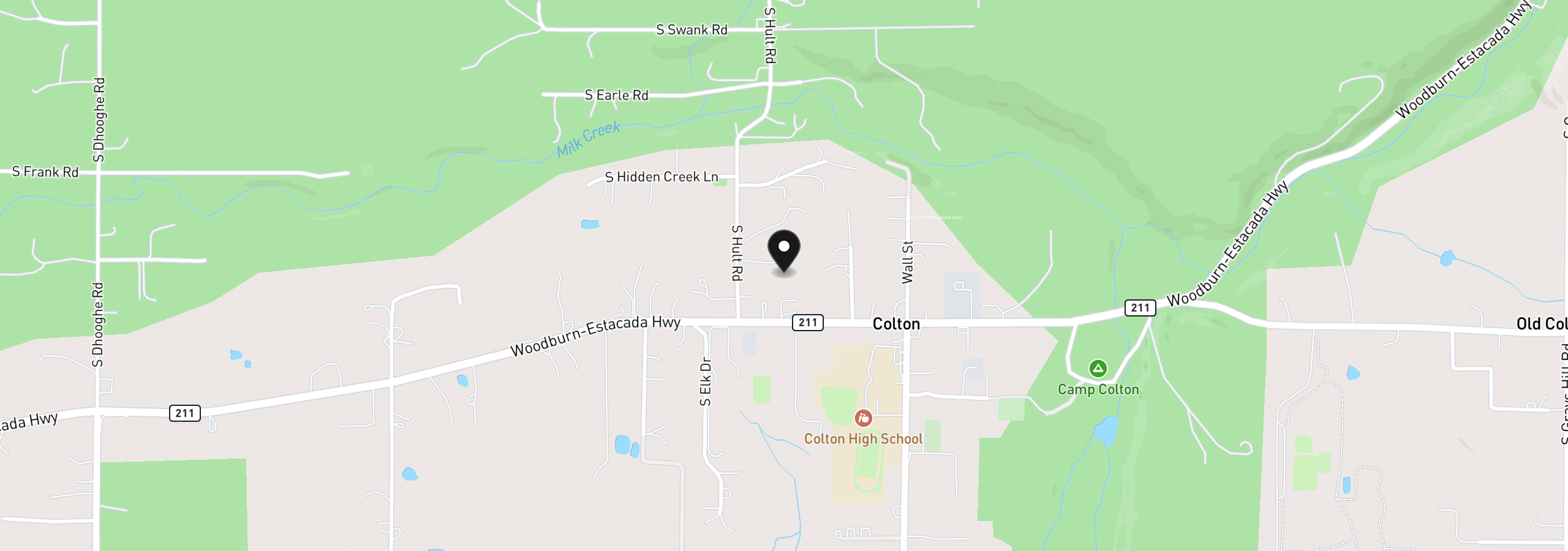 Map showing the location of 29922 S Hult Rd, Colton, OR 97017
