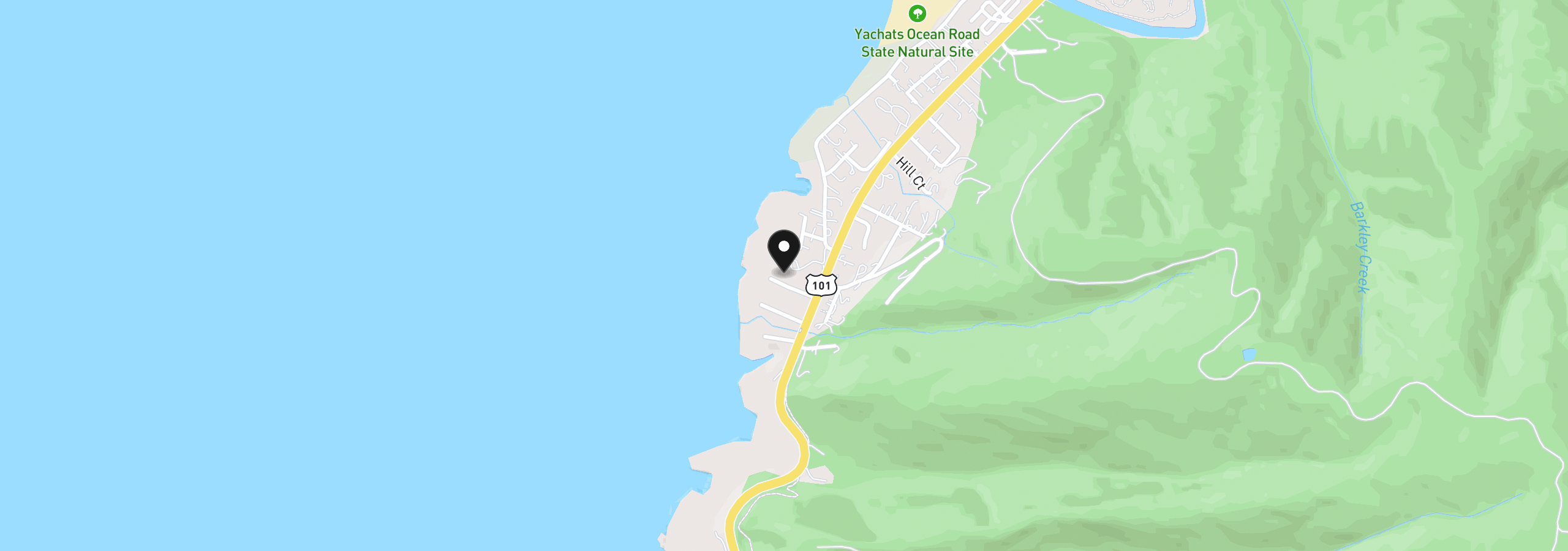 Map showing the location of 71 Surfside Dr, Yachats, OR 97498