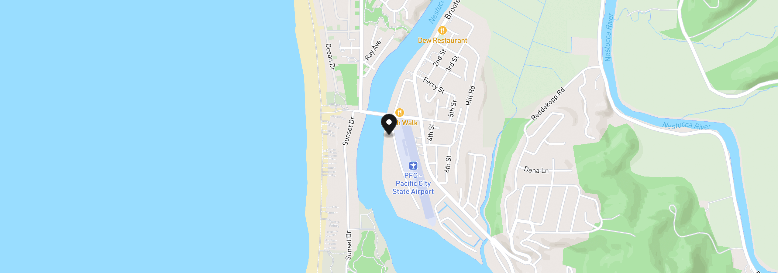 Map showing the location of 35120 Rueppel Ave, Pacific City, OR 97135
