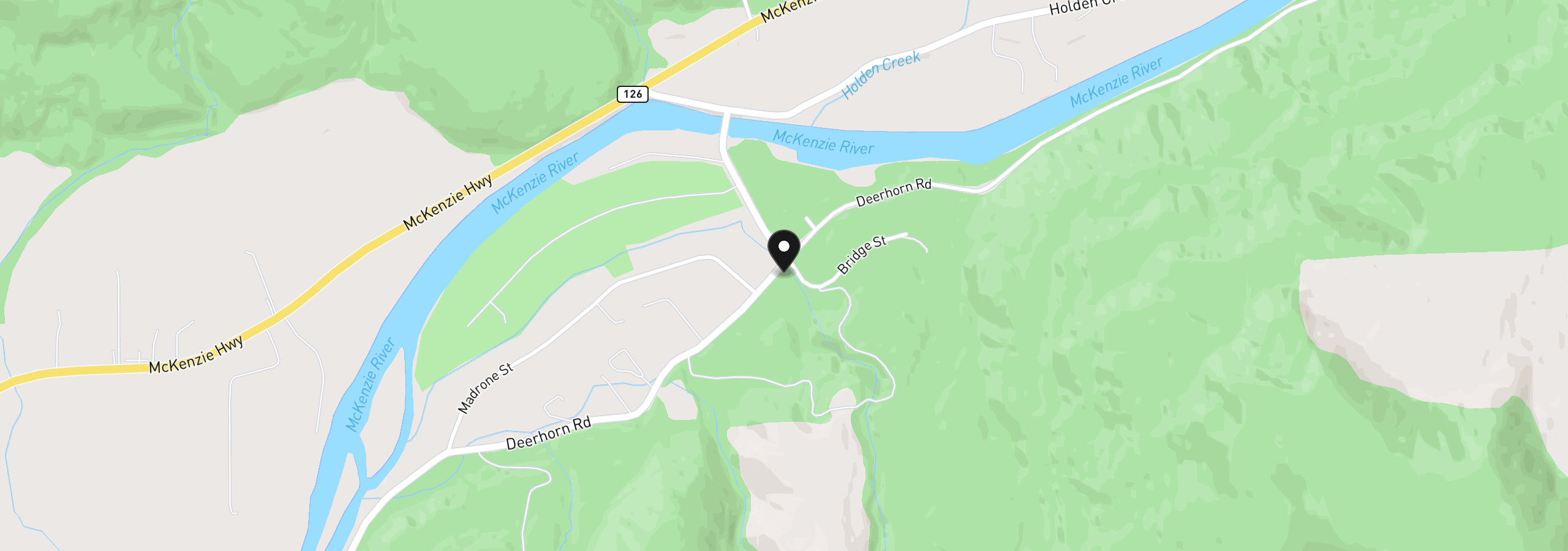 Map showing the location of 41886 Deerhorn Rd, Springfield, OR 97478