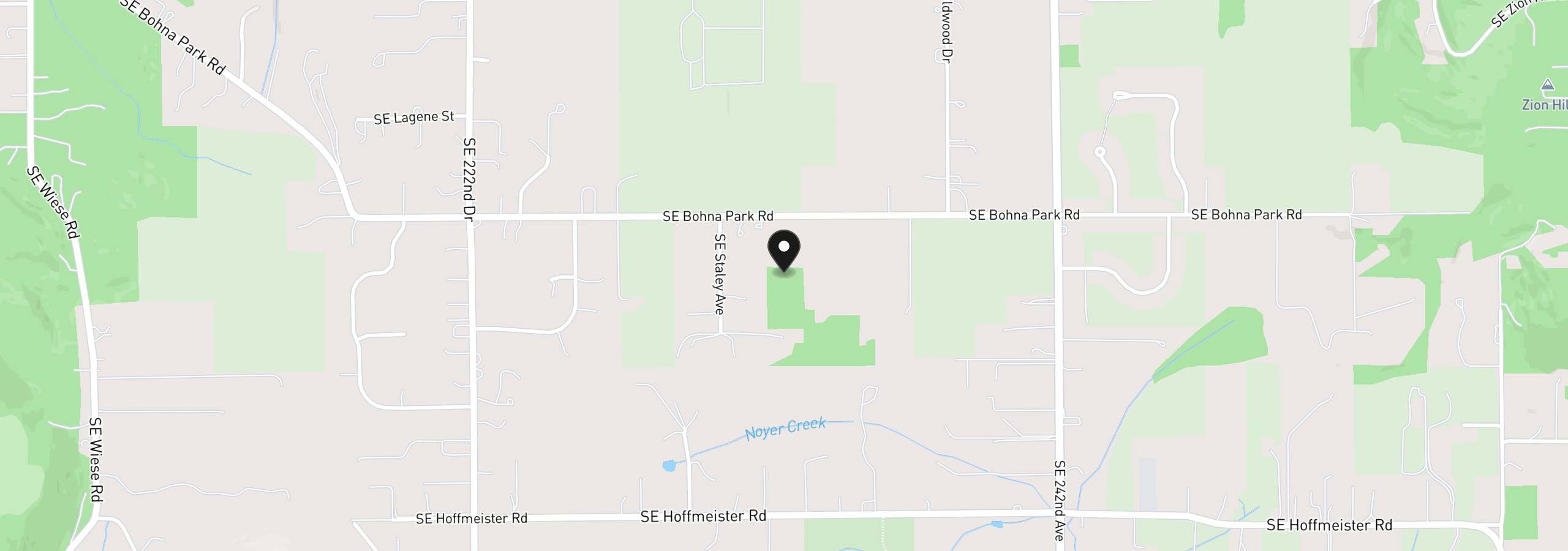 Map showing the location of 23322 SE Bohna Park Rd, Damascus, OR 97089