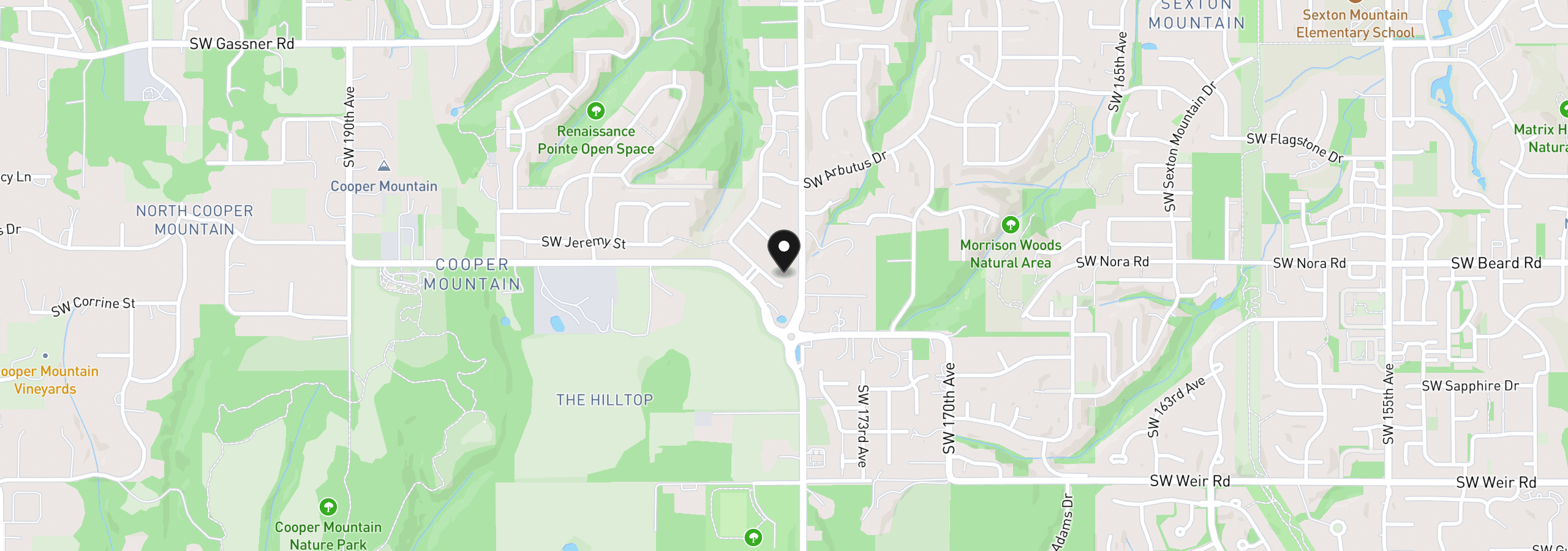 Map showing the location of 17549 SW Kemmer View Ct, Beaverton, OR 97007