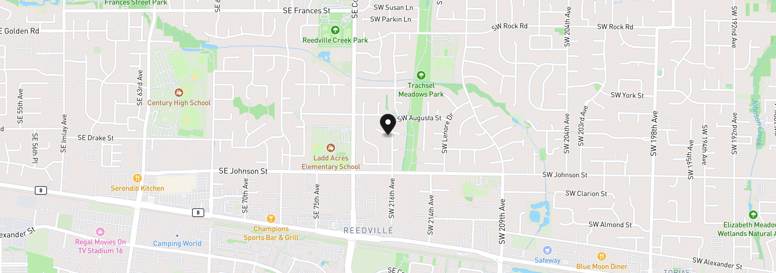 Map showing the location of 21630 SW Imperial Ct, Beaverton, OR 97003