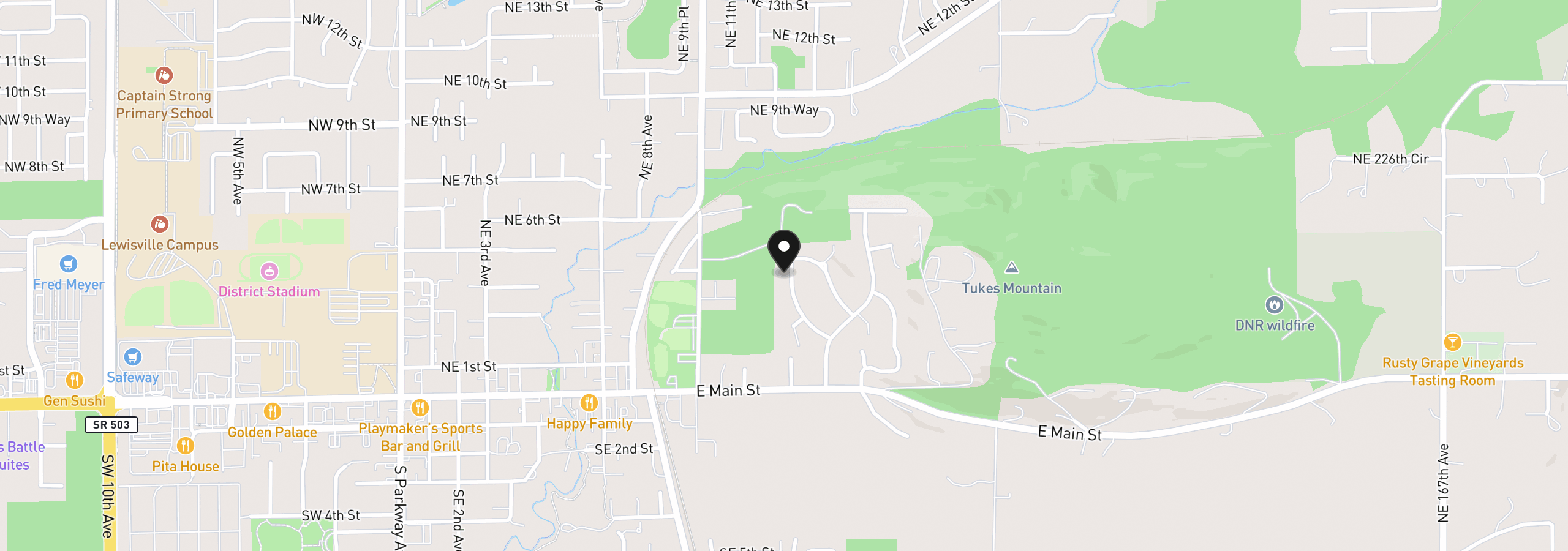 Map showing the location of 304 NE 14th Ave, Battle Ground, Wa 98604