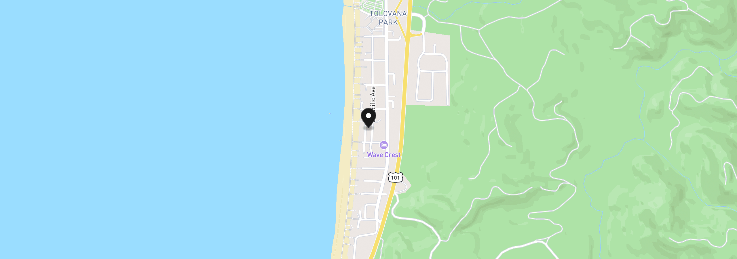 Map showing the location of 3948 Pacific Ave, Cannon Beach, OR 97110