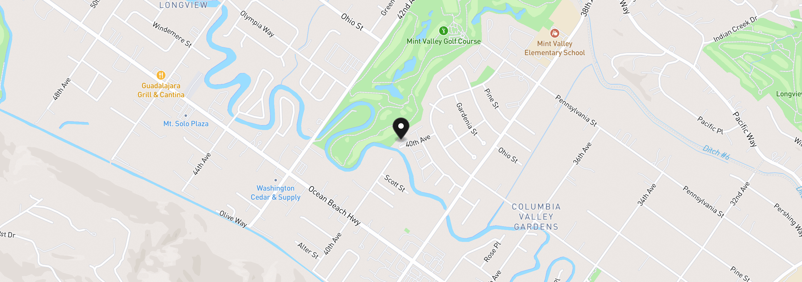 Map showing the location of 2353 40th Ave 3, Longview, Wa 98632