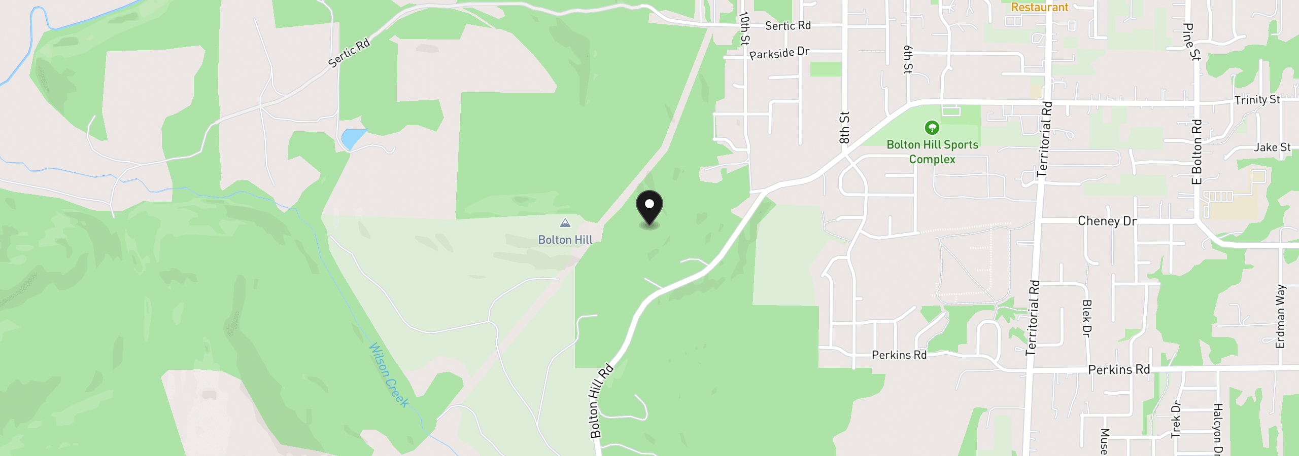 Map showing the location of Bolton Hill Rd N, Veneta, OR 97487