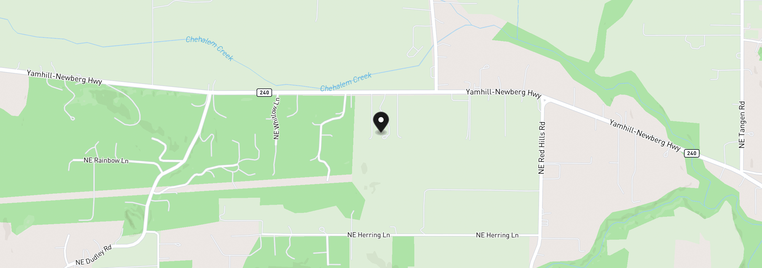 Map showing the location of 20300 NE Highway 240, Newberg, OR 97132