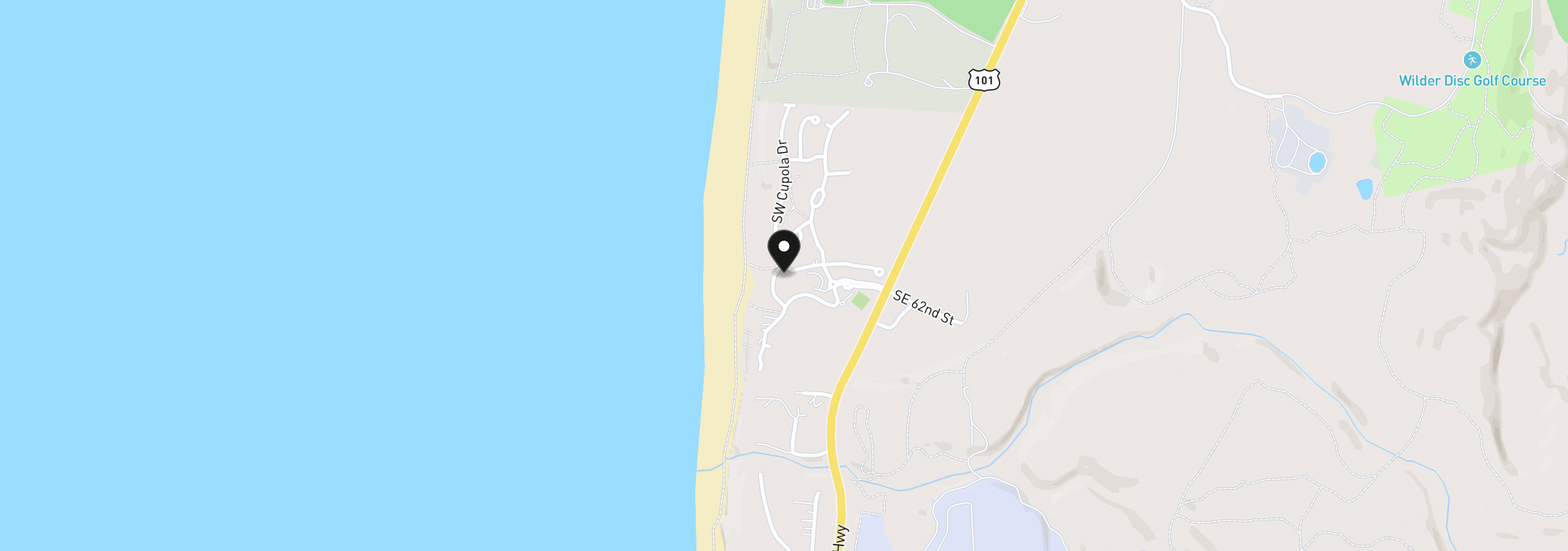 Map showing the location of Tl6700 SW Cupola Pl., South Beach, OR 97366