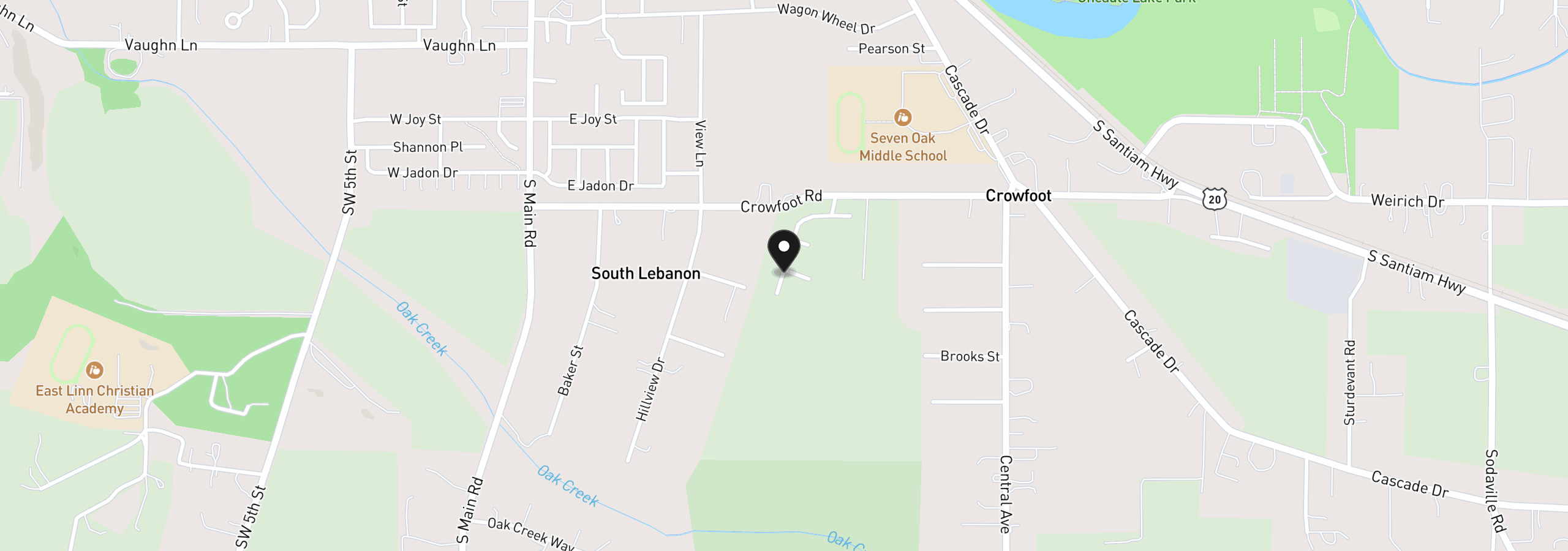 Map showing the location of 698 Minnesota St, Lebanon, OR 97355