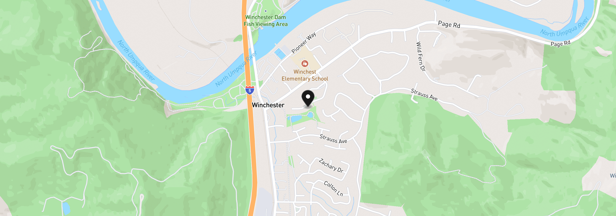 Map showing the location of 260 Village Dr, Winchester, OR 97495