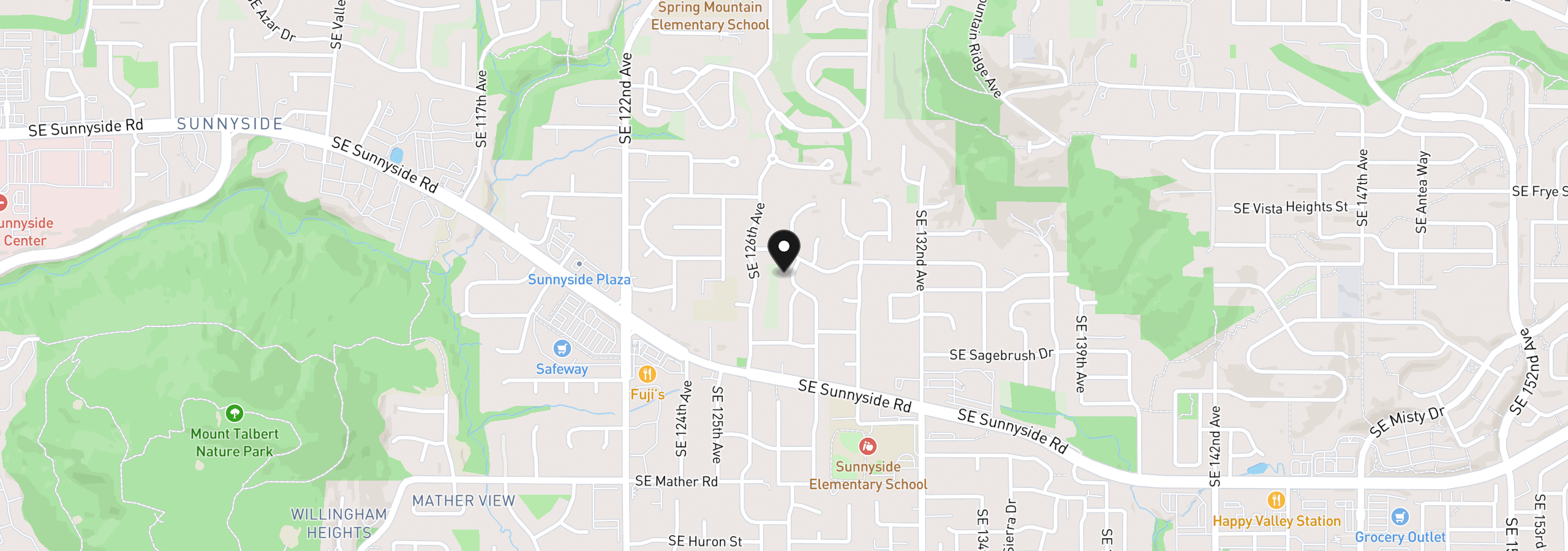 Map showing the location of 12777 SE 128th Ave, Happy Valley, OR 97086