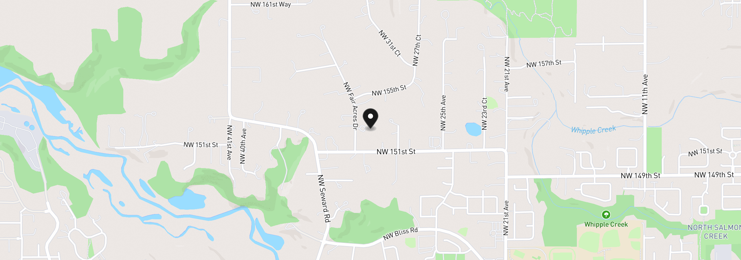 Map showing the location of 15215 NW Fair Acres Dr, Vancouver, Wa 98685