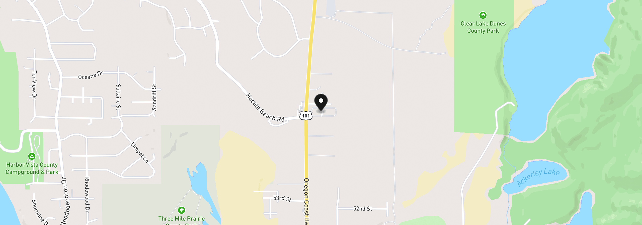Map showing the location of 87735 Highway 101 28, Florence, OR 97439
