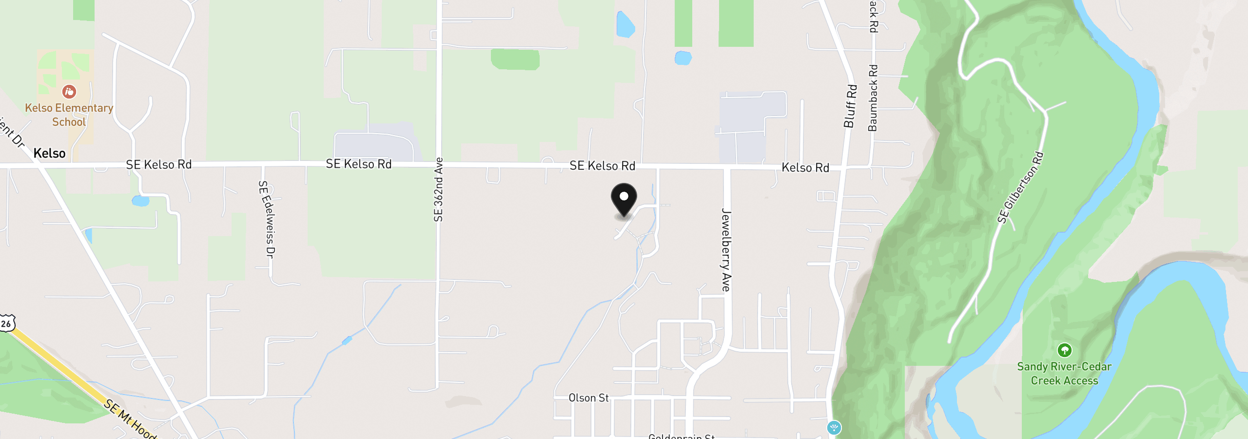 Map showing the location of 36940 Gooseberry St, Sandy, OR 97055