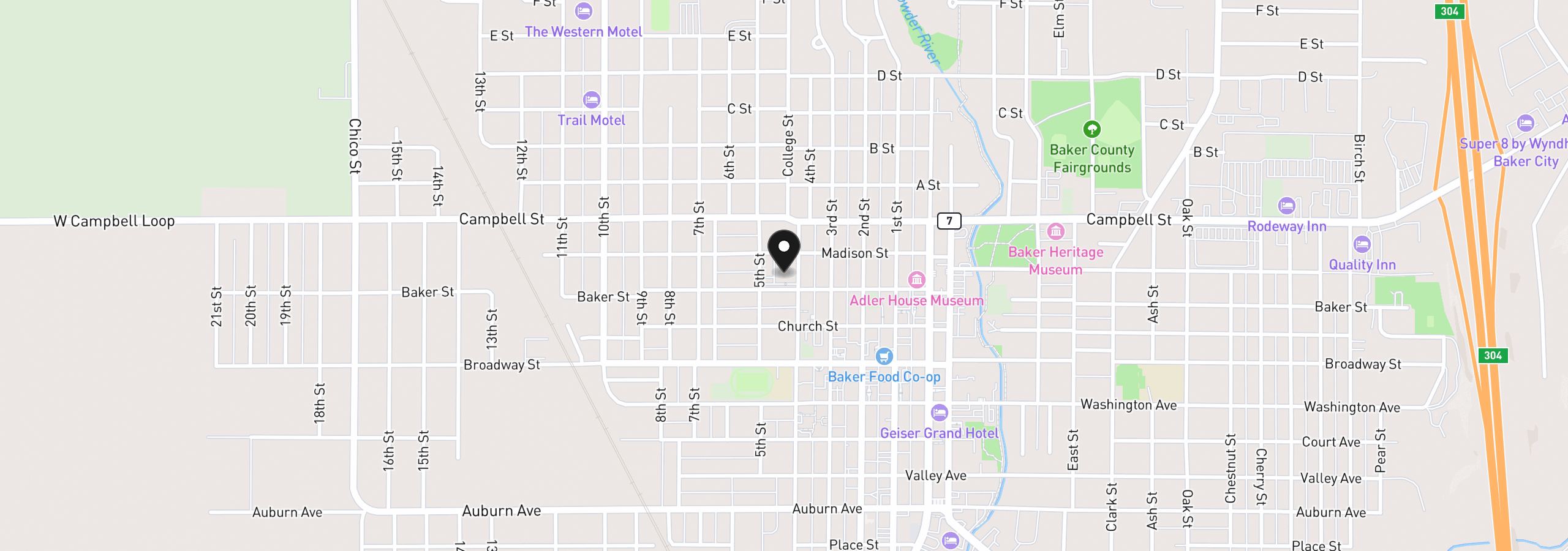 Map showing the location of 2365 4th St 207, Baker City, OR 97814