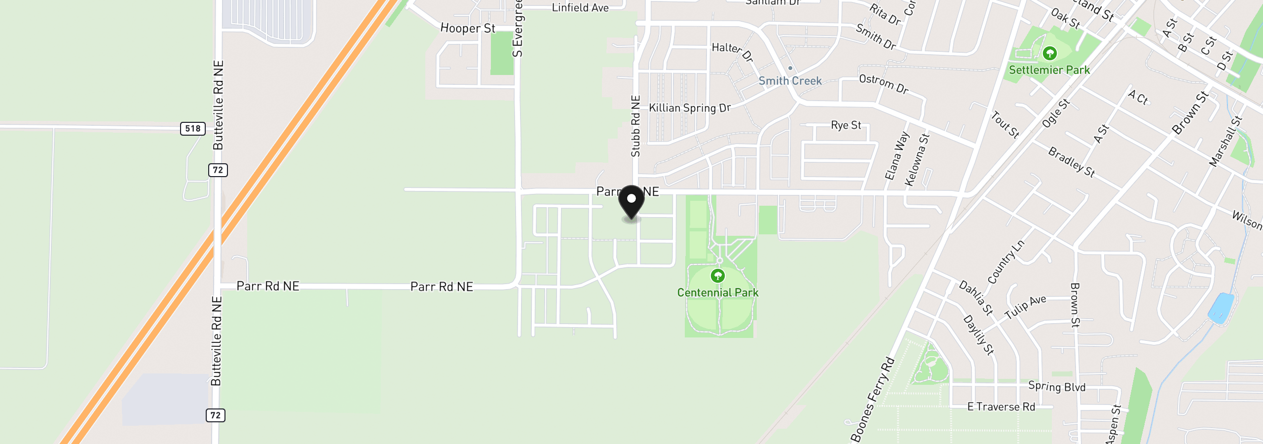 Map showing the location of 1011 Stubb Rd, Woodburn, OR 97071