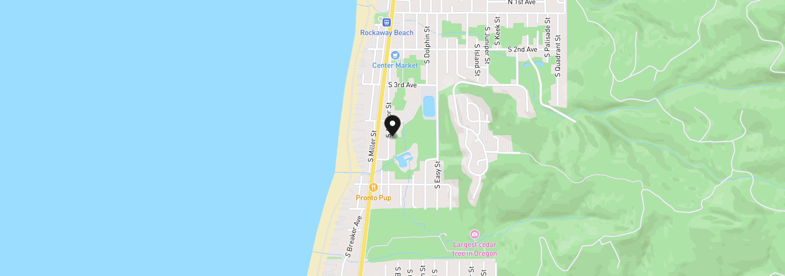 Map showing the location of Anchor, Rockaway Beach, OR 97136