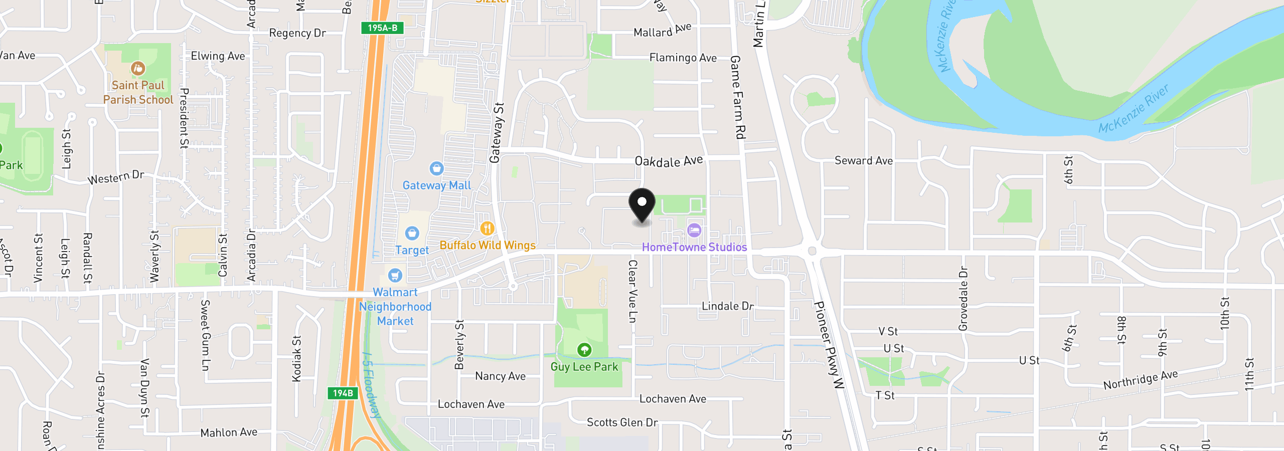 Map showing the location of 650 Harlow Rd 248, Springfield, OR 97477