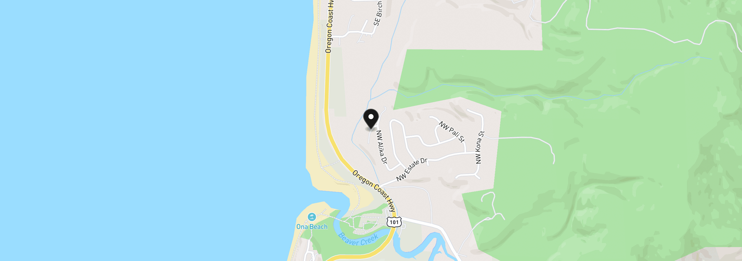 Map showing the location of NW Alika Lane Tl 114, Seal Rock, OR 97376