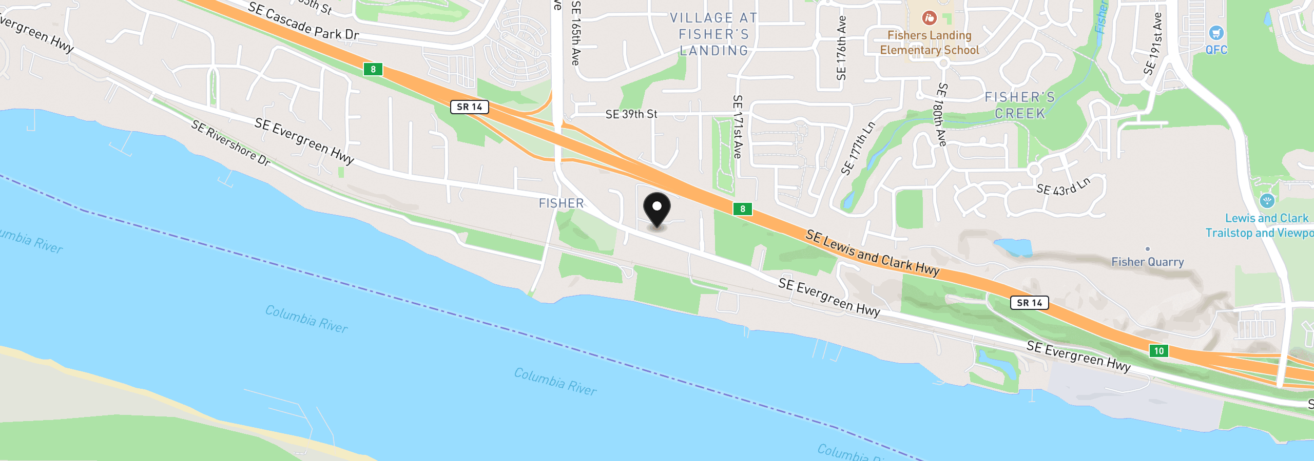 Map showing the location of 16715 SE 44th Cir, Vancouver, Wa 98683