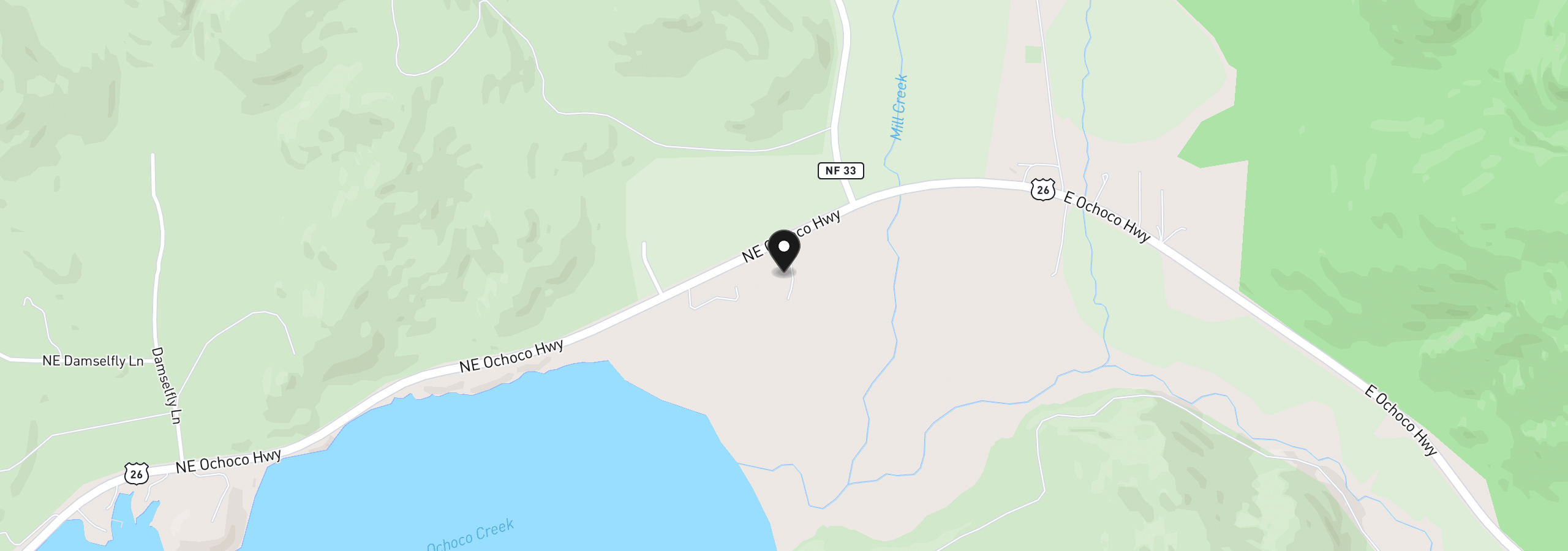Map showing the location of 14208 NE Ochoco Hwy, Prineville, OR 97754